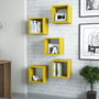 Hanah Home Estantería de Pared Bohemia Amarilla (5 Piezas)